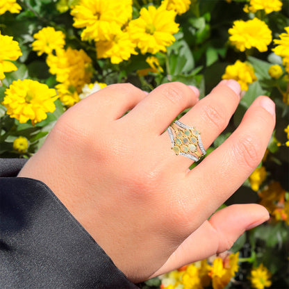 Natural Ethiopian Opal Ring With White Topaz 0.96 Carats Gold Plated Silver