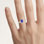 Tanzanite Ring With Diamonds 0.84 Carats 14K White Gold