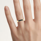 Black Diamond Ring 0.98 Carats Gold Plated Silver