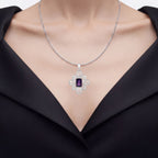 Amethyst Flower Pendant 7.78 Carats Sterling Silver