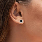 Green Tourmaline Stud Earrings With Diamonds 1.52 Carats 14K Yellow Gold