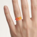 Fire Opal Ring 1.54 Carats Sterling Silver