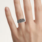 Multicolor Diamond Ring 0.6 Carats Sterling Silver