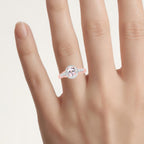 Morganite Ring With White Topaz 0.7 Carats Gold Plated Silver