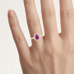 Ruby Ring With Diamonds 1.02 Carats 14K Yellow Gold