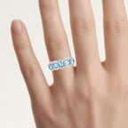 Aquamarine Ring With Diamonds 1.56 Carats 14K White Gold