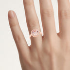 Morganite Ring With Diamonds 2.12 Carats 14K Rose Gold