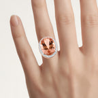 Morganite Ring With Diamonds 12.3 Carats 14K Rose Gold