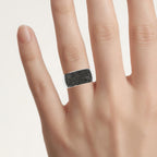 Black Diamond Ring 1.2 Carats Sterling Silver