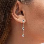 Blue Sapphire Earrings 0.64 Carats Sterling Silver