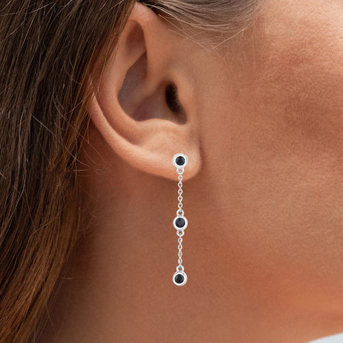 Blue Sapphire Earrings 0.64 Carats Sterling Silver