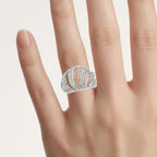 Diamond Ring 0.96 Carats Sterling Silver