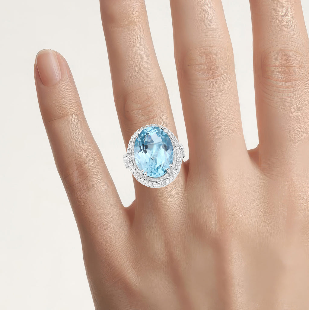 Multicolor Topaz Ring 8.12 Carats Sterling Silver