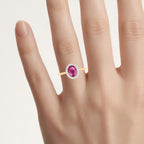 Ruby Ring With Diamonds 1.8 Carats 14K Yellow Gold
