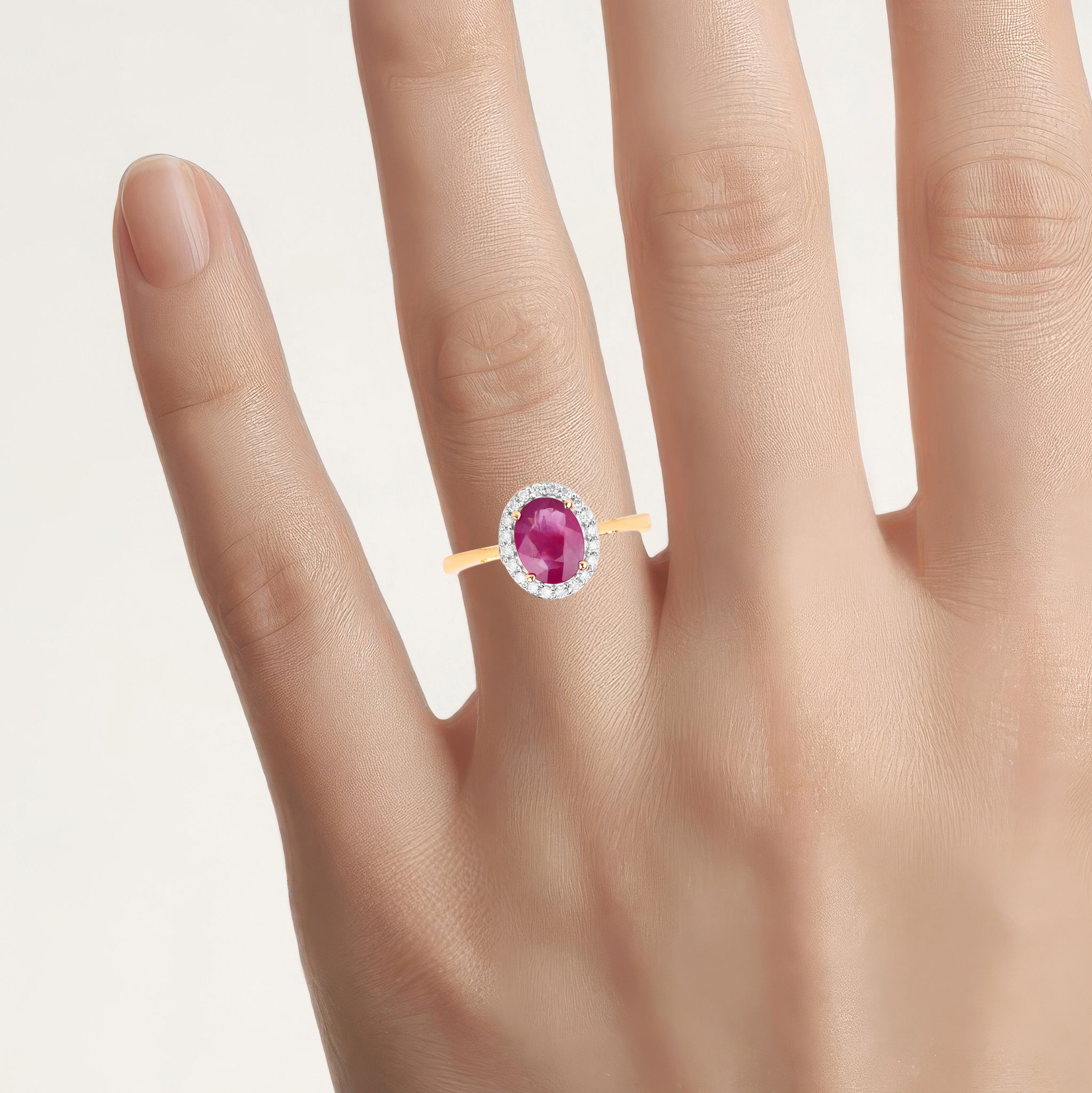Ruby Ring With Diamonds 1.8 Carats 14K Yellow Gold