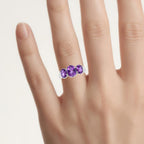 Amethyst Ring 3.16 Carats Sterling Silver