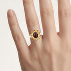 Garnet Ring With Citrine 5.46 Carats Sterling Silver