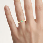 Zambian Emerald Ring With Diamonds 0.23 Carats 10K Yellow Gold