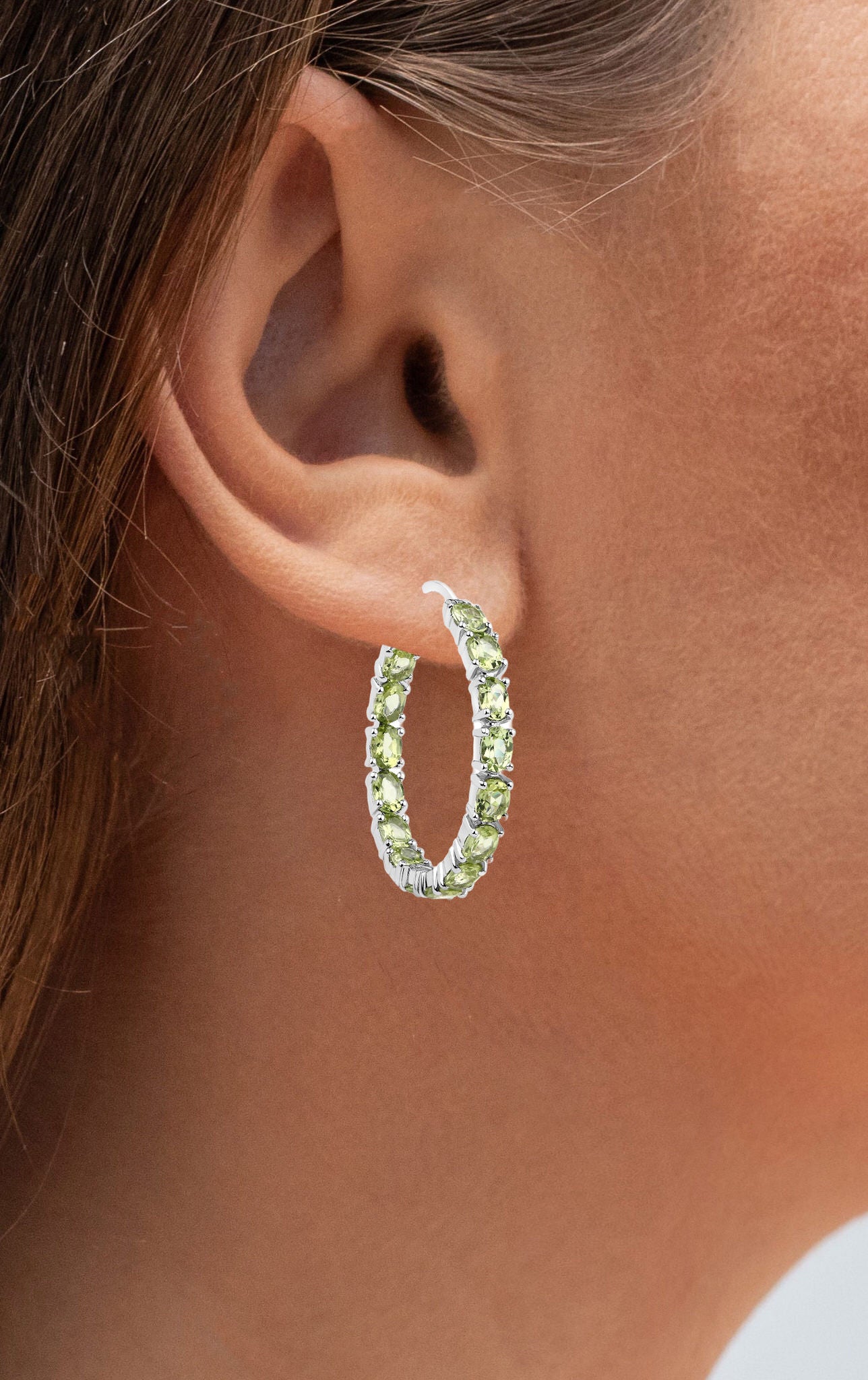 Peridot Earrings 5.08 Carats Sterling Silver