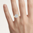 Diamond Ring 0.22 Carats Gold Plated Silver