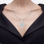 Swiss Blue Topaz Pendant 5.66 Carats Sterling Silver