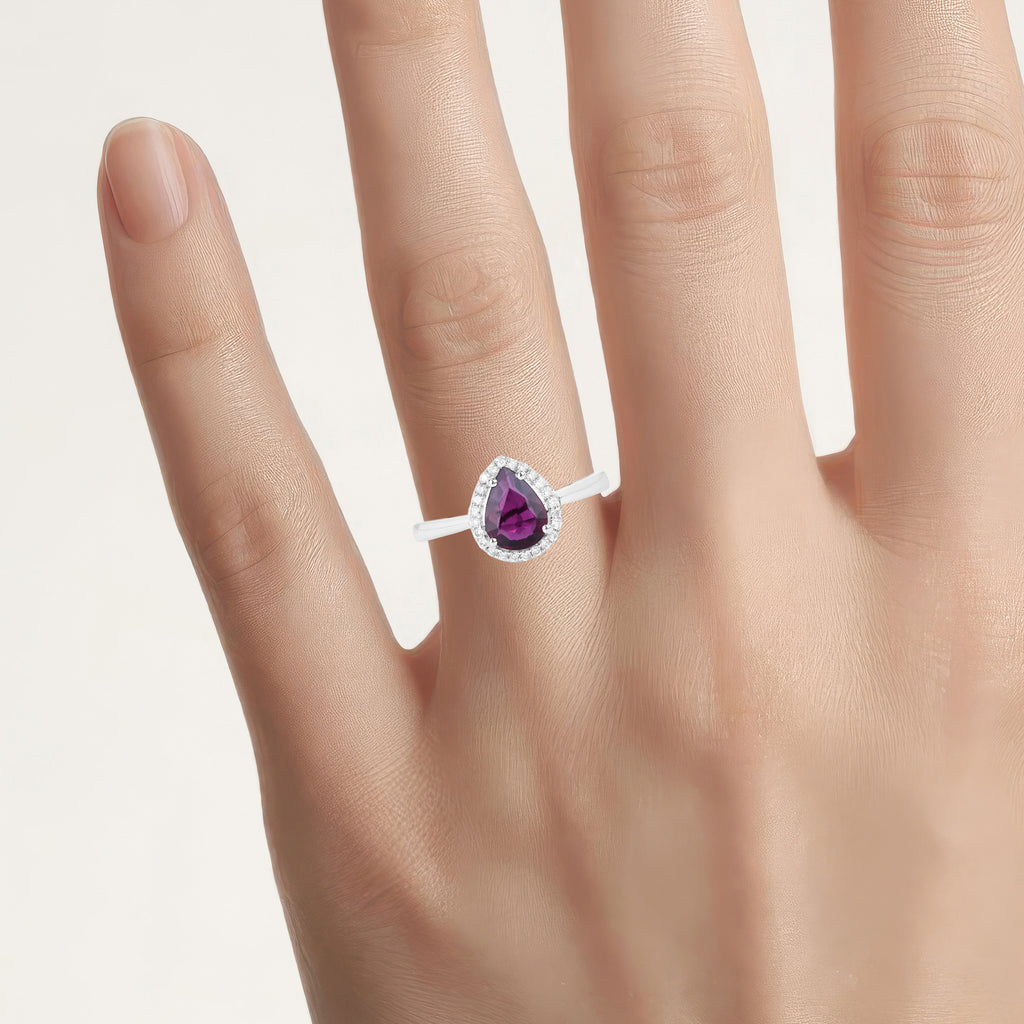 Ruby Ring With Diamonds 1.28 Carats 14K White Gold