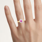 Ruby Ring With Diamonds 0.9 Carats 14K Yellow Gold