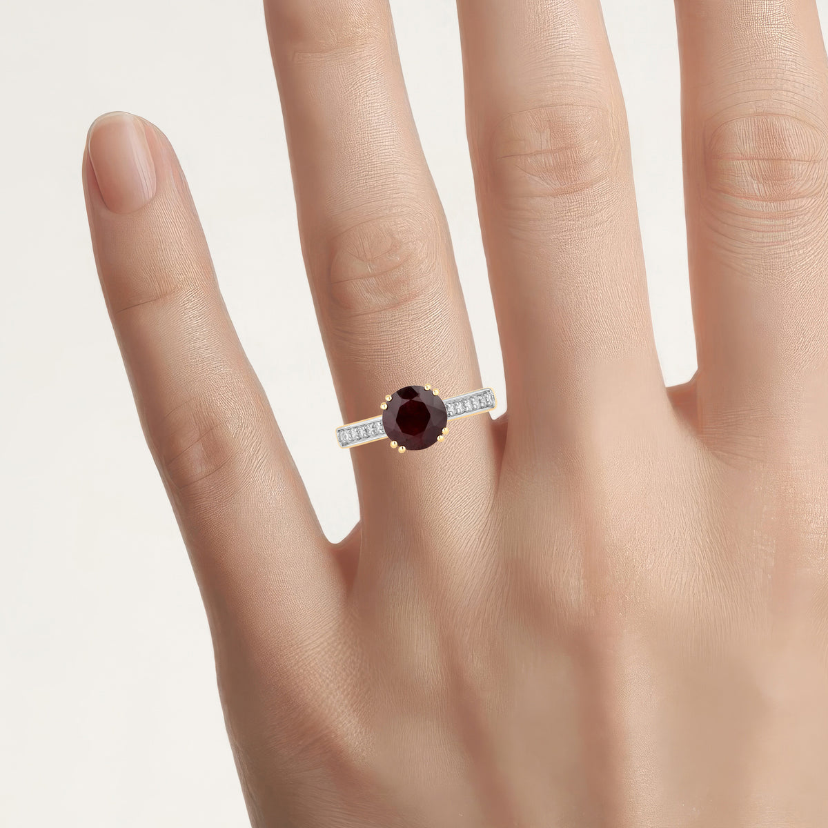 Ruby Ring With Diamonds 2.18 Carats 14K Yellow Gold