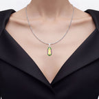 Citrine Pendant Rhodolite Garnet and Chrome Diopside 6.12 Carats Sterling Silver