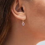 Pink Tourmaline Earrings 1.18 Carats Gold Plated Silver