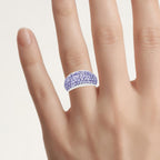 Tanzanite Ring With White Topaz 2.76 Carats Sterling Silver