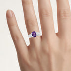Amethyst Ring With White Topaz 1.5 Carats Sterling Silver