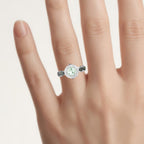 Green Amethyst Ring With Green Diamonds 1 Carats Sterling Silver