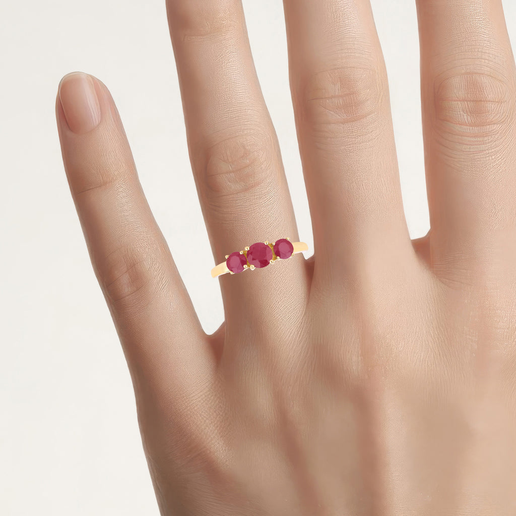 Ruby Ring 1.12 Carats 14K Yellow Gold