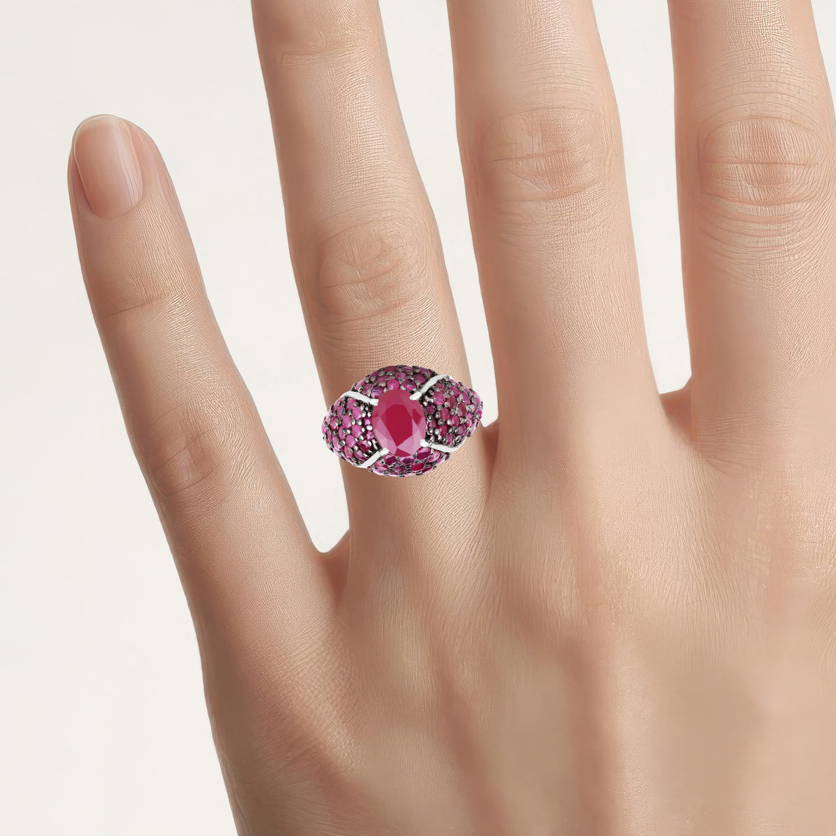 Ruby Ring 5.1 Carats Sterling Silver