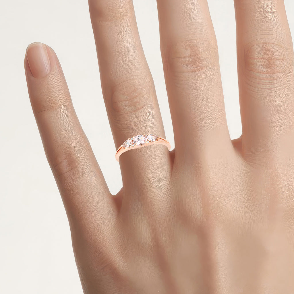 Morganite Ring With Diamonds 0.51 Carats 10K Rose Gold