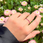 Natural Ruby Eternity Band Ring 2.86 Carats Gold Plated Silver