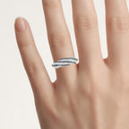 Multicolor Diamond Ring 1.22 Carats Sterling Silver