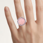 Pink Opal Ring With Rhodolite Garnet 14.4 Carats Sterling Silver