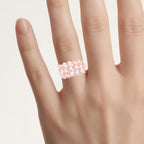 Morganite Ring 3.28 Carats Gold Plated Silver