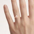 Morganite Ring With Diamonds 0.7 Carats 10K Rose Gold
