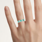Emerald Ring With White Topaz 0.86 Carats Sterling Silver