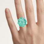 Emerald Ring 5.64 Carats Sterling Silver