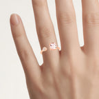 Morganite Ring With Diamonds 1.2 Carats 14K Rose Gold