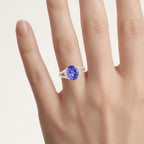 Tanzanite Ring With Diamonds 3.46 Carats 14K Yellow Gold