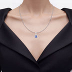 Tanzanite Pendant With Diamonds 1.38 Carats 14K White Gold