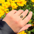 Smoky Quartz Ring With Citrine 3.60 Carats Gold Plated Silver