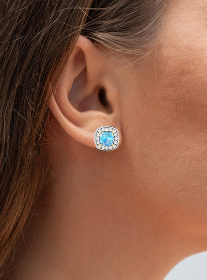 Aquamarine Earrings With Diamonds 1.92 Carats 14K Yellow Gold
