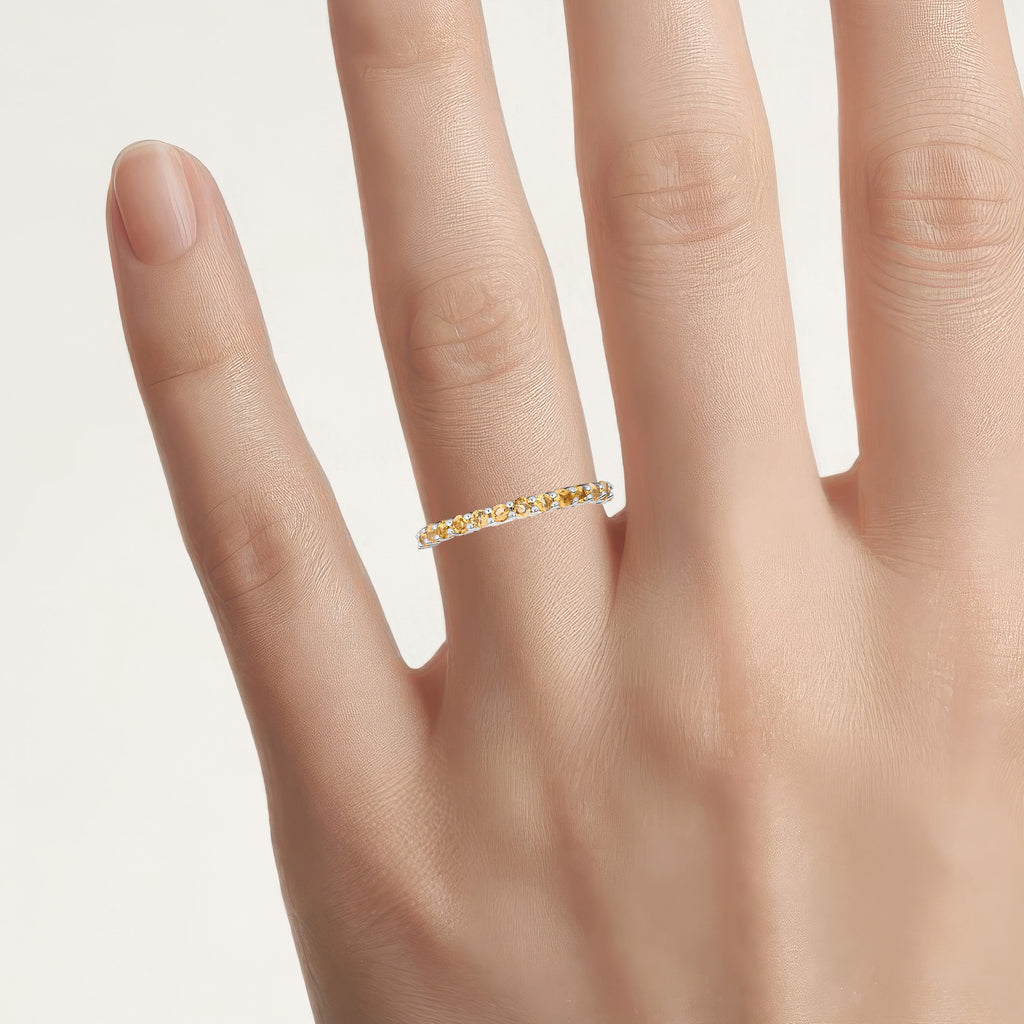 Citrine Ring 0.8 Carats Sterling Silver