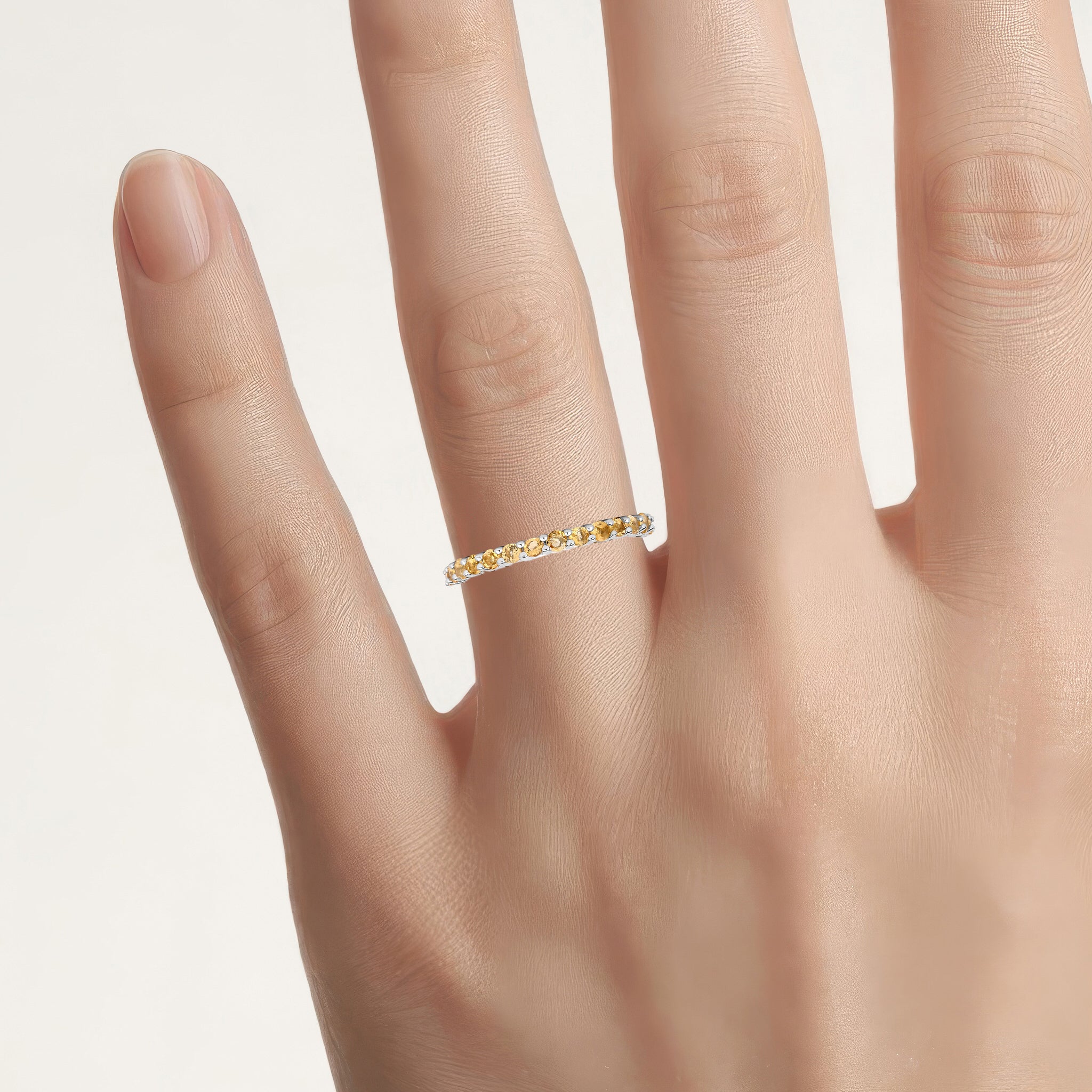 Citrine Ring 0.8 Carats Sterling Silver